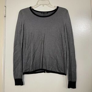 Rag & Bone jean Black trim knit long sleeve shirt top size XS